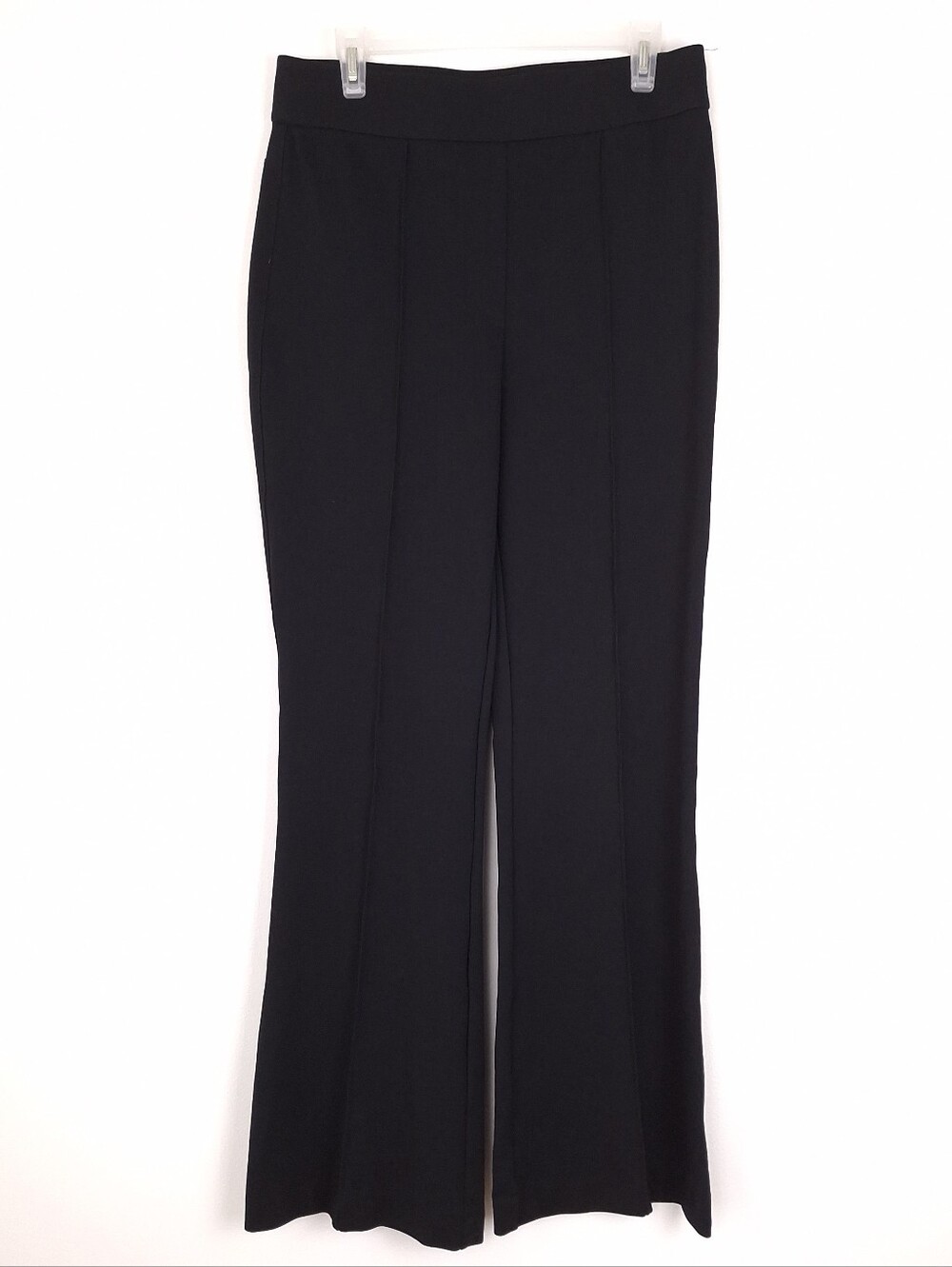 American Tall Flex Ponte Pull On Flare Pants office professional stretch black